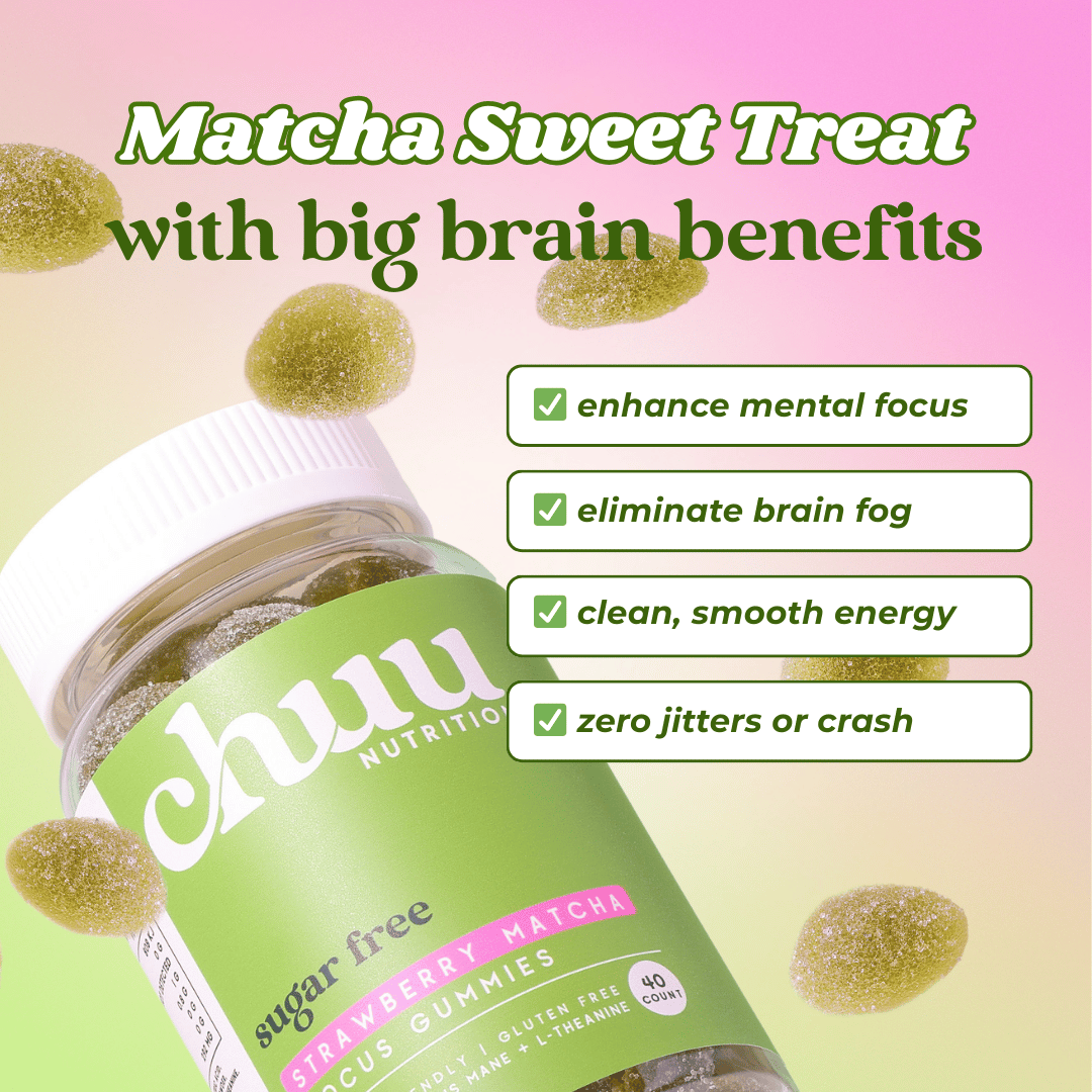 Strawberry Matcha Focus Gummies | Sugar Free